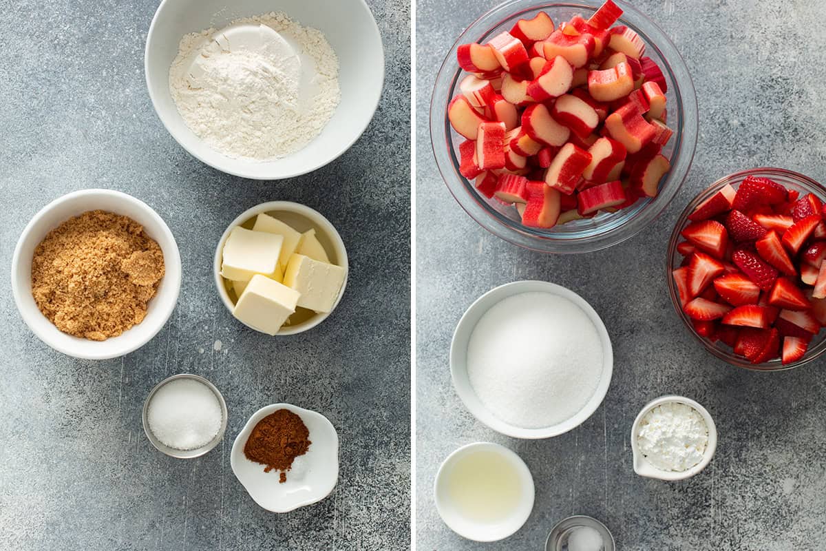 strawberry rhubarb pie ingredients