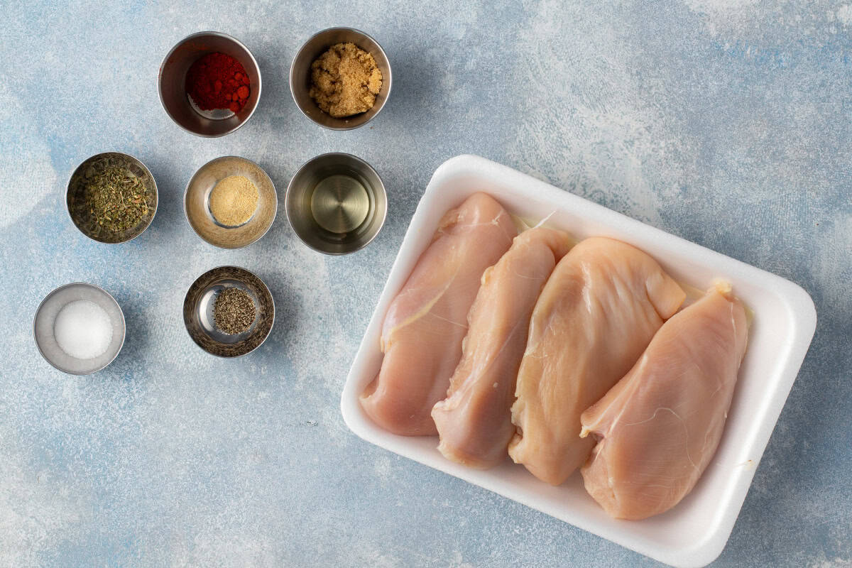 Perfectly baked chicken breast ingredients
