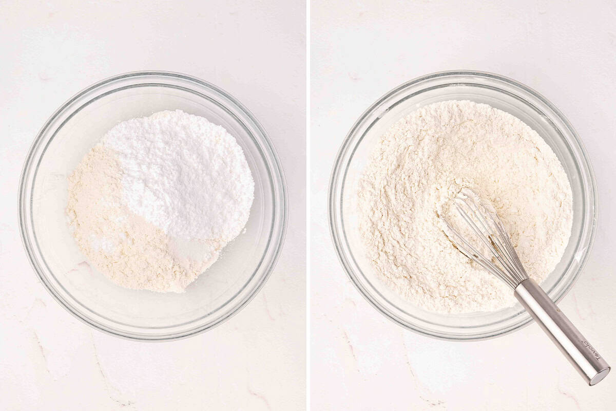 Flour and powdered sugar in a bowl.