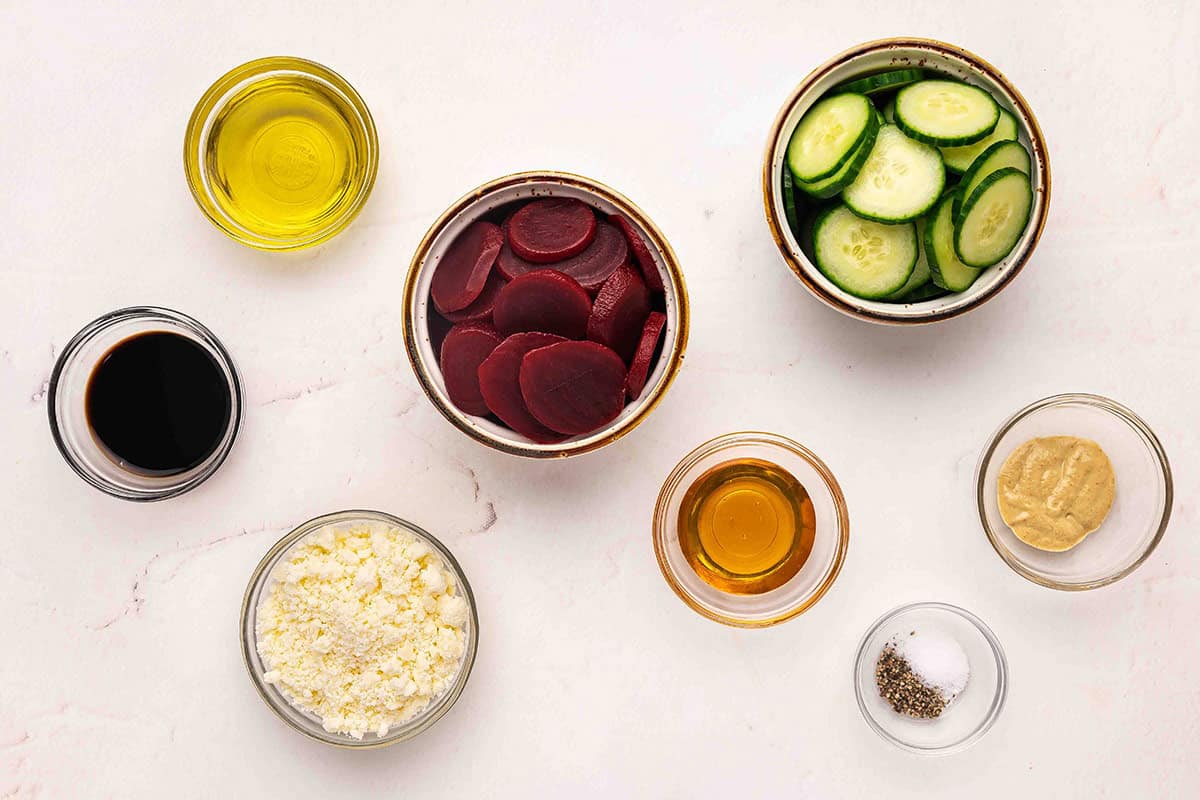 Cucumber beet salad ingredients